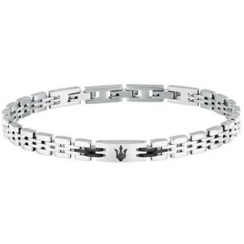 Pulsera Maserati Iconic – Acero Negro y Plateado