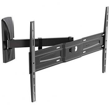 Meliconi Slimstyle Plus 600 SR Supporto con braccio ultra sottile da parete per TV a schermo piatto da 50'' a 82'', orientabile in orizzontale e verticale, VESA 300-400-600, colore nero