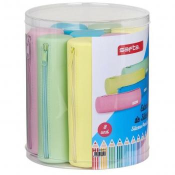 SAFTA SET DE 8 PORTATODOS REDONDOS SILICONA COLORES SURTIDOS