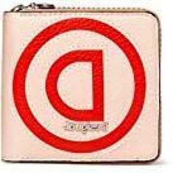 Desigual Mone_Logo Zip Square, Mini-Monedero de Patch en Logomanía para Mujer, Beige (Beige), 2x10x10 cm (B x H x T)
