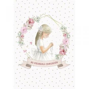 LIBRO NIÑA ORLA PRIMERA COMUNIÓN FIRMAS, ALBÚM CON AURICULARES INALÁMBRICOS