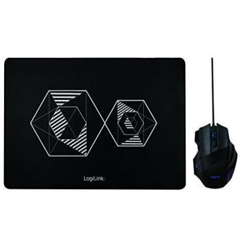 LogiLink id0162 Gaming Combo Set di Mouse e Mouse con sensore Ottico preciso Nero