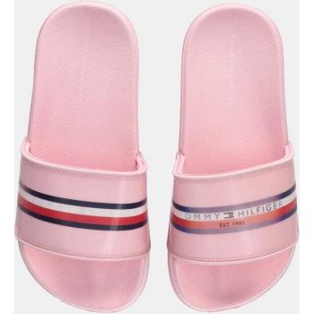 Chanclas de niña Tommy Hilfiger rosa tipo pala con logotipo