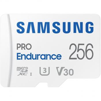 Samsung pro endurance microsdxc 256gb u3 v30 classe 10 con adattatore bianco