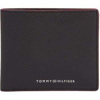 Cartera de piel rugosa Tommy Hilfiger negra