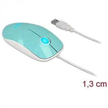 Mouse ottico a LED 3 pulsanti USB Tipo A turchese