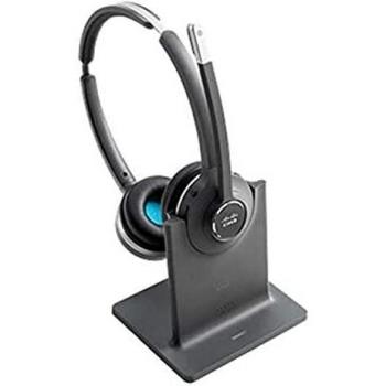 Cuffie wireless biaurali DECT Cisco con microfono on-ear e base standard USA/Canada, color antracite, 1 anno di garanzia limitata (CP-HS-WL-562-S-EU=)