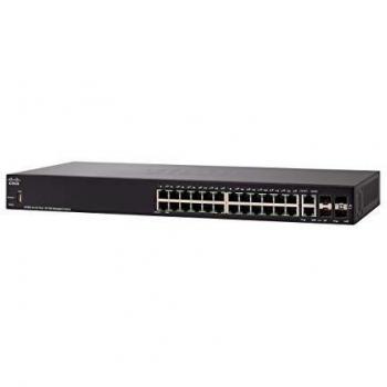 Switch gestito Cisco SF350-24 con 24 porte 10/100, 4 porte Gigabit Ethernet (GbE) combinate SFP, protezione limitata a vita (SF350-24-K9-EU)