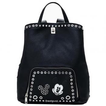 Mochila Desigual Mickey Rock Sumy Negra con Tachuelas