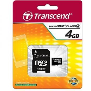 Transcend microSDHC 4 GB con adattatore e classe 4