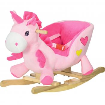 Caballito Balancín Unicornio Rosa con Música y Seguridad