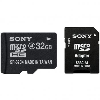 Scheda di Memoria MicroSDHC da 32GB Sony, Classe 4, Con Adattatore