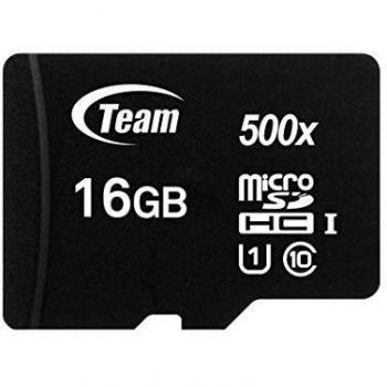 Team Group Squadra – Scheda MicroSDHC 16 GB con adattatore SD incluso (U1/UHS‑I) – Nero
