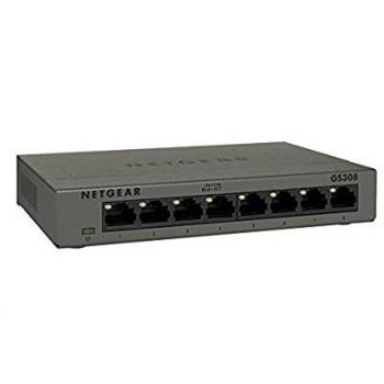 Netgear GS308 Switch Ethernet 8 porte Gigabit, Switch Unmanaged desktop, struttura in metallo senza ventole