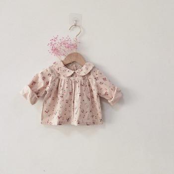 Camisa Infantil Manga Larga con Flores Rotas