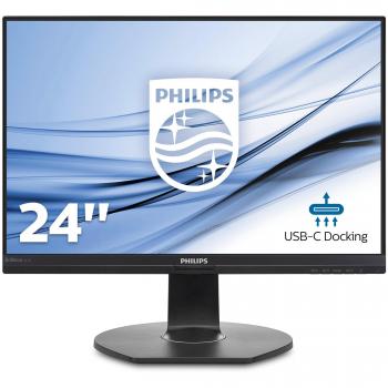 Monitor Philips 24 FHD 1920x1080 LED IPS con Dock USB e Altezza Regolabile, Nero