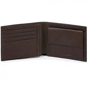 Piquadro Black Square Monedero, 0.58 Litros, Marrón Testa Di Moro