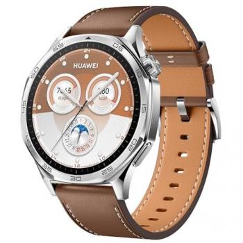 Huawei Watch GT 5 46 mm Acero Inoxidable Tarnish con Correa de Piel Marrón