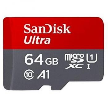 SanDisk Ultra Scheda di Memoria microSDXC con Adattatore SD, fino a 120 MB/s, Prestazioni dell'App A1, Clase 10, U1, 64 GB