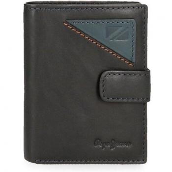 Pepe Jeans. Cartera de piel Striking Marino con cierre de clic