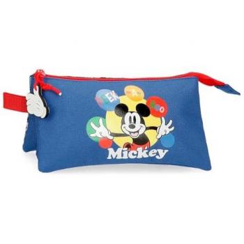 Peek‑a‑Boo Mickey Mouse: Estuche de 3 compartimentos con cremallera