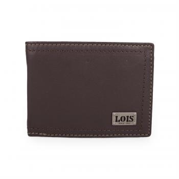 Billetero de piel marrón LOIS 28508