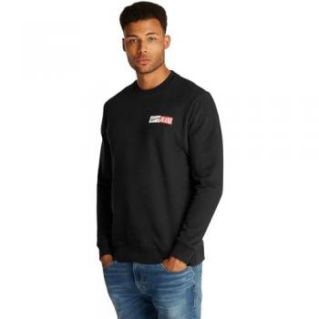 Tommy Jeans Plus Sweatshirt TJM REG ENTRY GRAPHIC CREW EXT – Herren‑Size 6XL – Schwarzes Baumwoll‑Crew‑Style