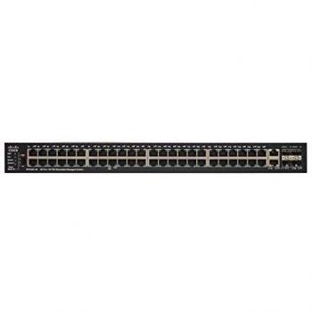 Cisco SF550X-48MP Managed Level 3 Fast Ethernet (10/100) Network Switch with Power over Ethernet (PoE) and 48 Ports in Black and Gray, 1U Rackmountable