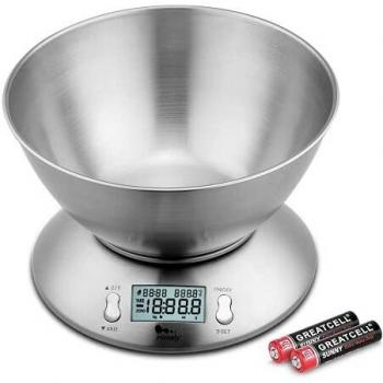 Báscula Digital para Cocina con Tazón Removible 11 lbs