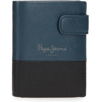 Pepe Jeans. Cartera de piel Dual con cierre de click Azul marino