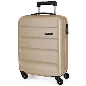 Roll Road Flex Maleta de Cabina Beige 38x54x20 cms Rígida ABS Cierre combinación 35L 2,5Kgs 4 Ruedas Equipaje de Mano
