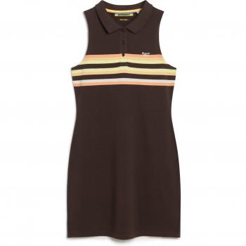 Superdry para mujer. Vestido Polo de punto marrón
