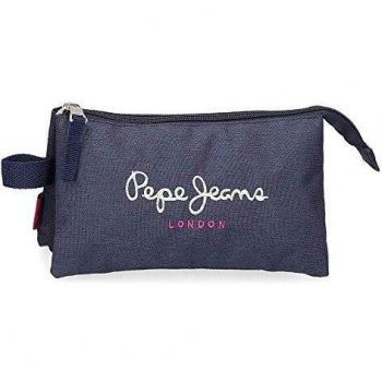 Pepe Jeans Bright Estuche Tres Compartimentos Azul