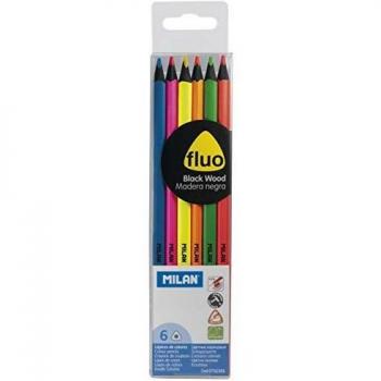 LAPICEROS 6 COLORES FLUORESCENTES MILAN