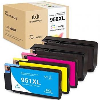 Superpage Compatibile con HP 950XL 951XL 950 951 XL Cartucce d'inchiostro per HP Officejet Pro 8600 8610 8620 8630 8640 8100 8615 8625 8660 251dw 276dw (2xnero 1xciano 1xmagenta 1xgiallo)