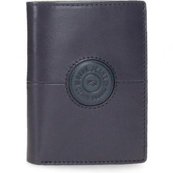 Pepe Jeans. Cartera de piel Cracker vertical con monedero Azul marino