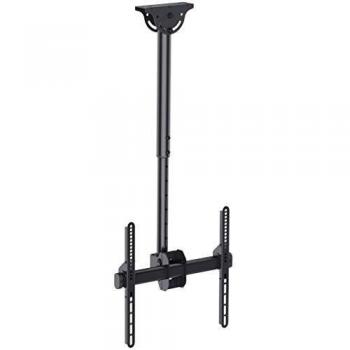 Techly 309333 Supporto Telescopico Universale a Soffitto per TV LED LCD 32-55 Nero