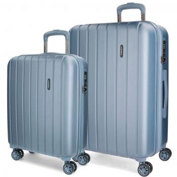 Movom Wood Juego de maletas Gris 55/70 cms Rígida ABS Cierre TSA 119L 4 Ruedas dobles Equipaje de Mano