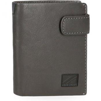 Pepe Jeans. Cartera de piel Marshal con cierre de click Gris