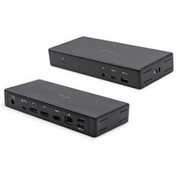 I-tec Docking Station USB-C 3x4K, 2x DisplayPort, 1x HDMI, 1x GLAN 3x USB 3.1, 1x USB-C per Dati, 1x Audio/Mik, Power Delivery 85W, ITA Spina di Alimentazione