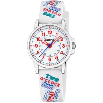 Reloj Calypso K5824/1 Blanco Correa De Caucho, Infantil
