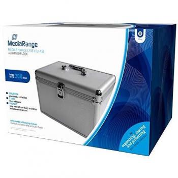 BOX75 custodia CD/DVD Valigetta rigida 200 dischi Argento