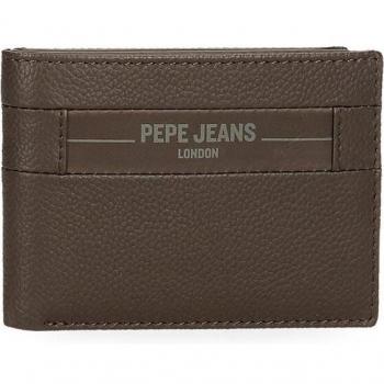 Pepe Jeans. Cartera de piel Checkbox Marrón Pepe Jeans