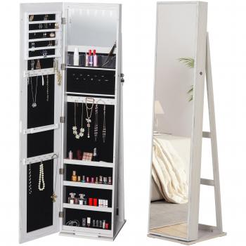 Espejo Joyero Armario Joyería 6 Luces Cerradura