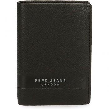 Cartera Basingstoke de piel negra Pepe Jeans