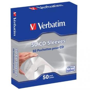 Buste Richiudibili Verbatim per CD, DVD e Blu-Ray con Finestra Trasparente, 50 Pezzi