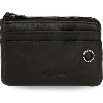 Pepe Jeans. Monedero de piel Badge Negro