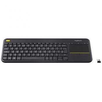 Logitech K400 PLUS Tastiera Wireless, Layout francese Azerty, Nero