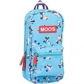 Safta Neceser con 4 Estuches de Moos Rollers, 120x50x230 mm, Azul Claro/Multicolor