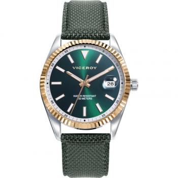 Reloj Viceroy Hombre 42437-67 Analógico Cuarzo Acero Verde Nylon Estuche